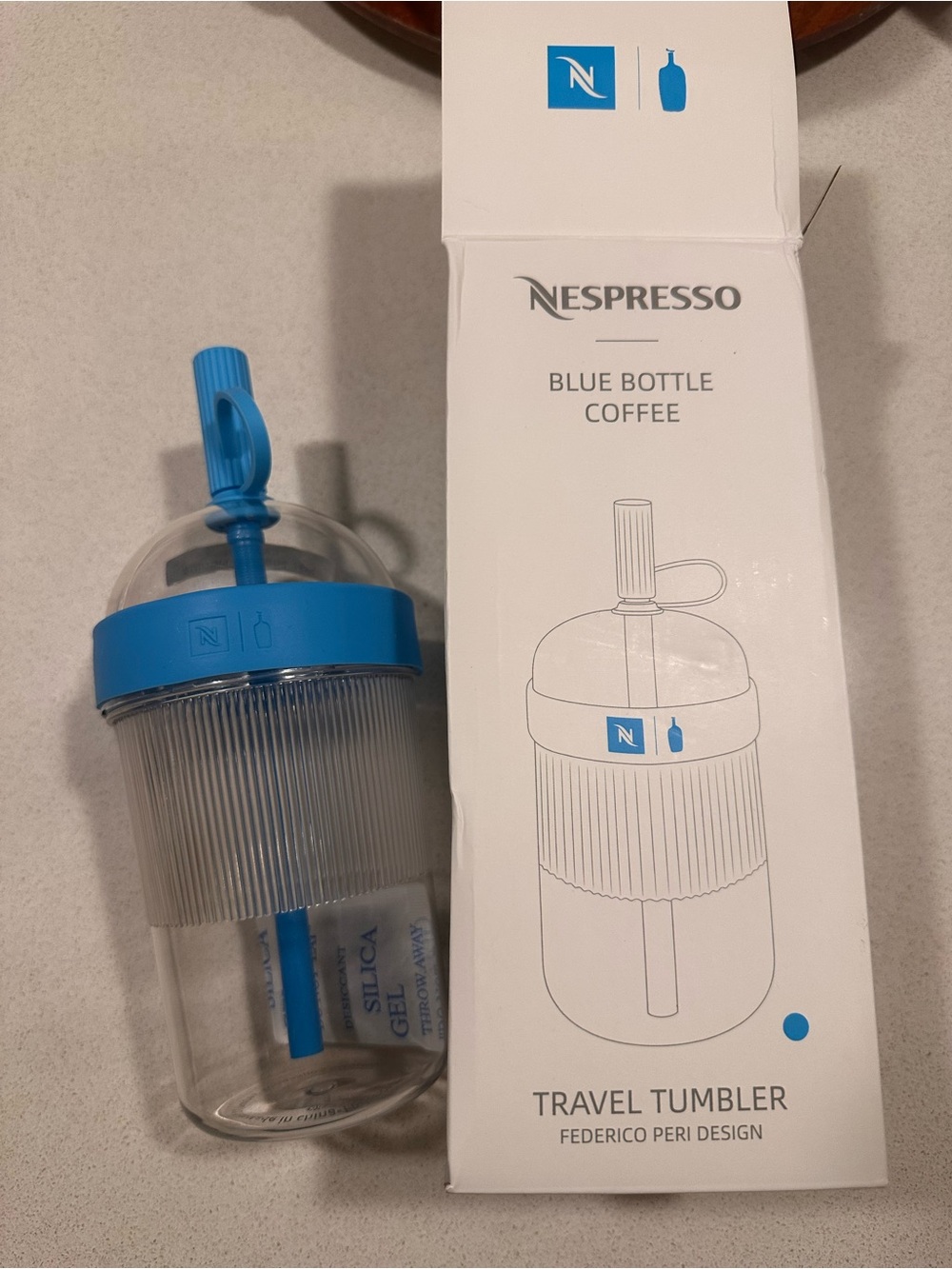 NWT Nespresso Limited Edition Blue Bottle Travel Tumbler
